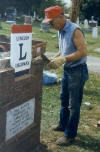In 1999, Richard Taylor (above) and the Mid-Ohio Chapter of the LHA rebuilt a brick pillar on its original foundation in Beaverdam.  Taylor has been responsible for the restoration of other Lincoln Highway landmarks in Ohio.  Located at the intersection of the Lincoln Highway and Dixie Highway in Beaverdam, the new pillar (below) was dedicated to Carl Fisher, who founded both highways.